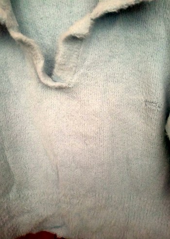 Peluş Detaylı Kadın Açık Mavi Sweatshirt - Görsel 2