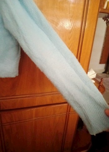 Peluş Detaylı Kadın Açık Mavi Sweatshirt - Görsel 3