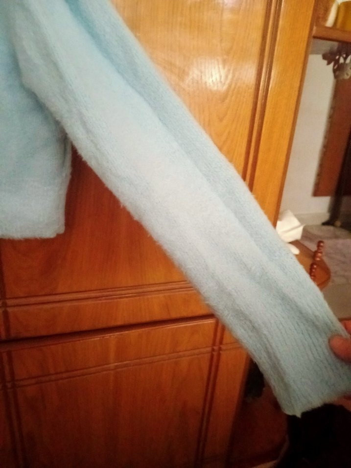 Peluş Detaylı Kadın Açık Mavi Sweatshirt - Görsel 3