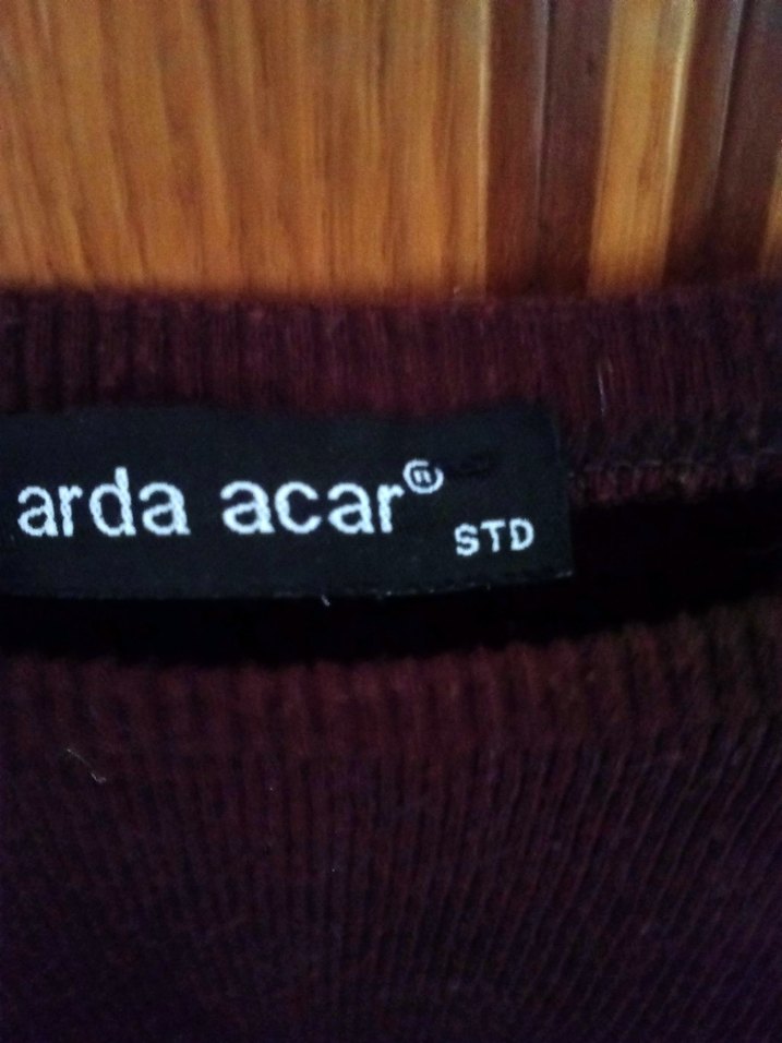 Bordo Kadın Fitilli Uzun Kollu Triko Kazak - Görsel 4