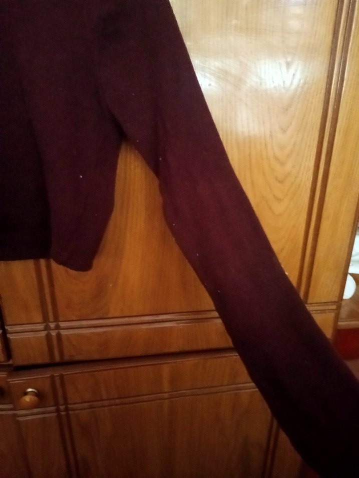 Bordo Kadın Fitilli Uzun Kollu Triko Kazak - Görsel 3