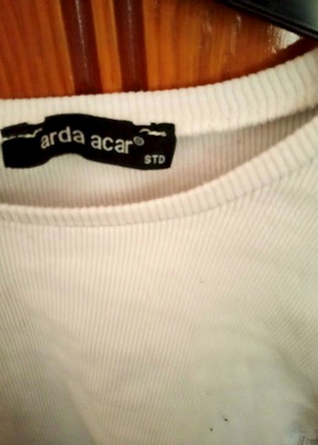 Beyaz Uzun Kollu Crop Top - Görsel 2