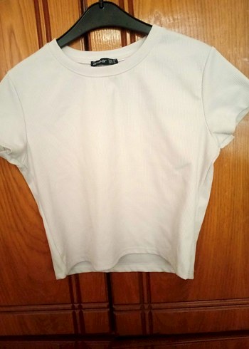 Beyaz Uzun Kollu Crop Top - Görsel 3