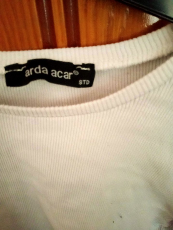 Beyaz Uzun Kollu Crop Top - Görsel 2