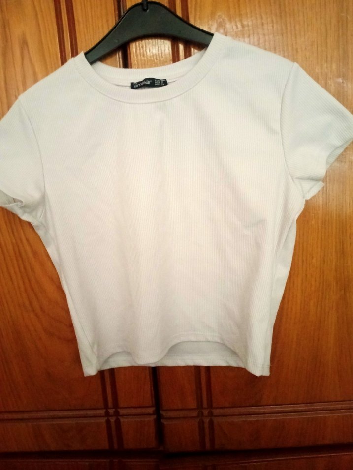 Beyaz Uzun Kollu Crop Top - Görsel 3