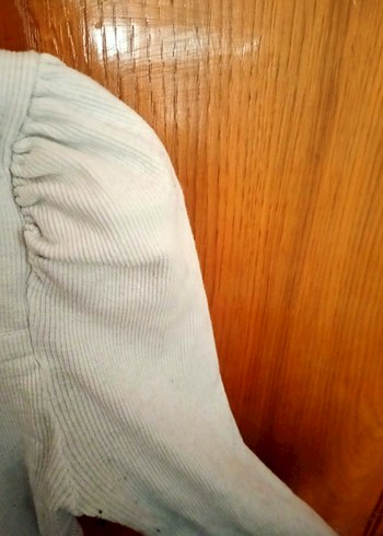 Kız Çocuk Bej Keten Uzun Kollu Bluz - Görsel 3