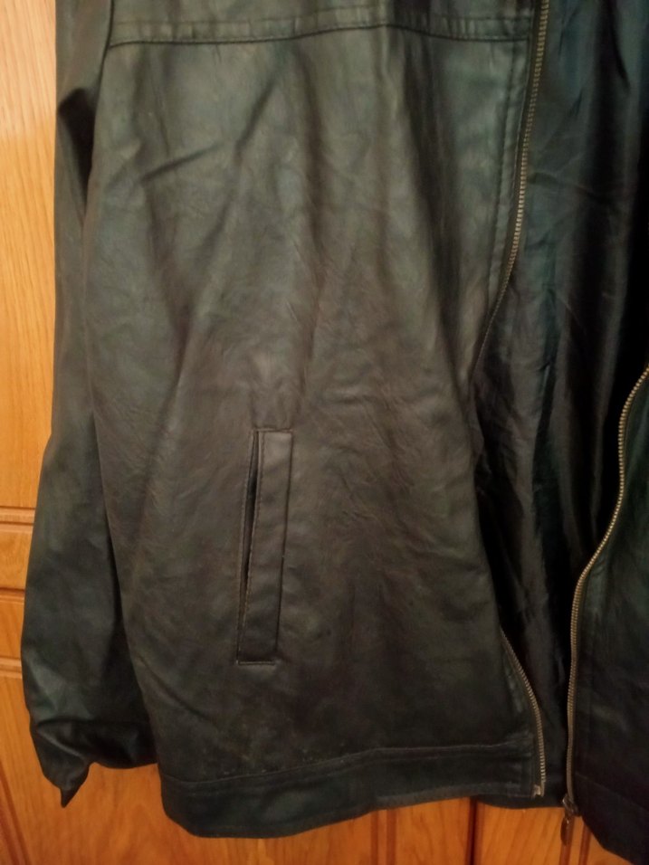 siyah Deri Biker Ceket - Görsel 3