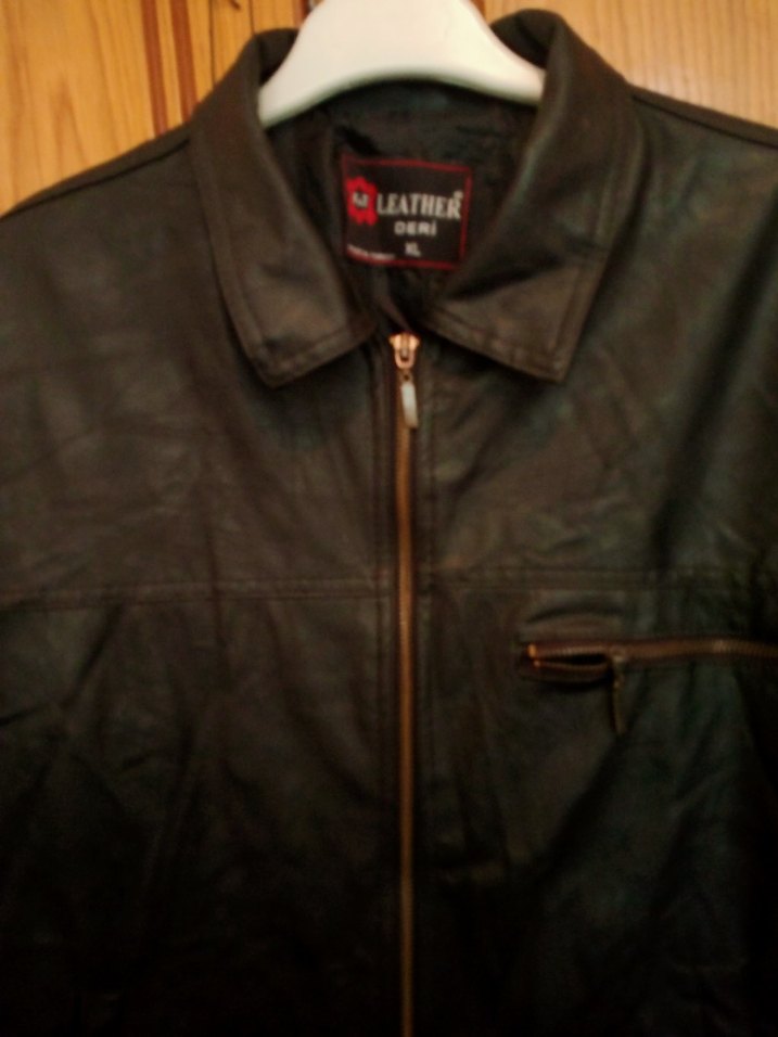 siyah Deri Biker Ceket - Görsel 5