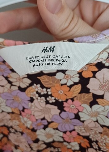 H&M kız bebek elbise 1.5-2 yaş 