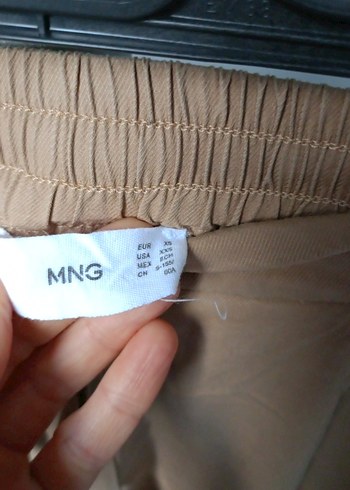 xs Beden camel Renk Bej Rahat Kesim Midi Keten Kadın Pantolon
