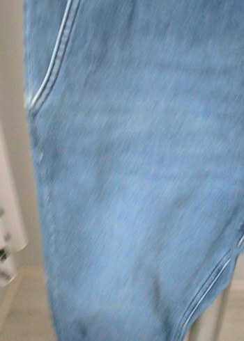 erkek Mavi Gri Kemerli Bol Kesim Kot Pantolon - Görsel 3