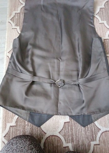 Düğmeli Gri Erkek Yelek, Normal Boy - Görsel 3