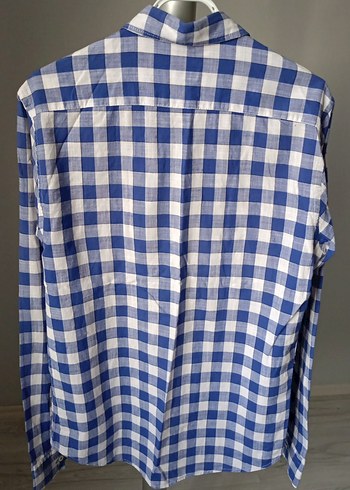 Mavi Ekoseli Pamuklu Erkek Gömlek - Görsel 3