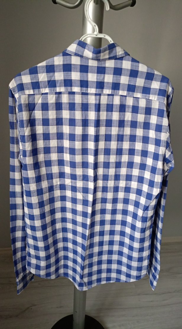 Mavi Ekoseli Pamuklu Erkek Gömlek - Görsel 3