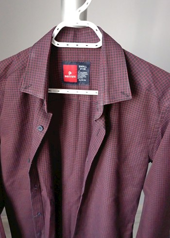 Bordo Düğmeli Erkek Gömlek - Görsel 2