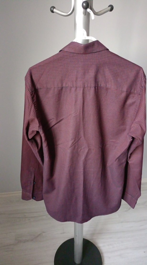 Bordo Düğmeli Erkek Gömlek - Görsel 3