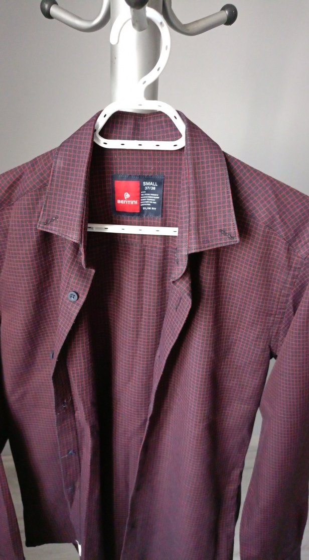 Bordo Düğmeli Erkek Gömlek - Görsel 2