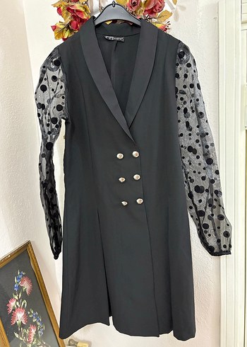 Puantiyeli Mini Elbise - Görsel 2