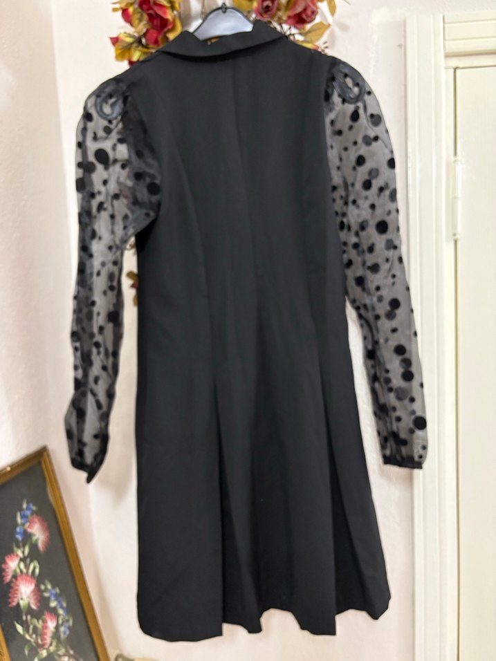 Puantiyeli Mini Elbise - Görsel 5