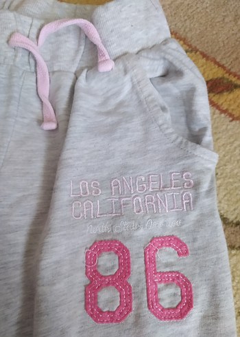 12-13 Yaş Beden Gri Pamuklu Kız Sweatpant 86 Baskılı