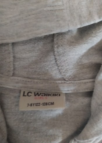 Kız Çocuk Gri Kapüşonlu Fermuarlı Yelek - Görsel 2