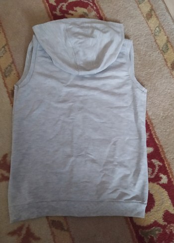 Kız Çocuk Gri Kapüşonlu Fermuarlı Yelek - Görsel 4