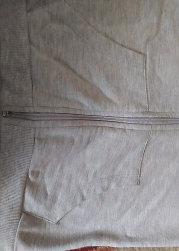 Kız Çocuk Gri Kapüşonlu Fermuarlı Yelek - Görsel 3