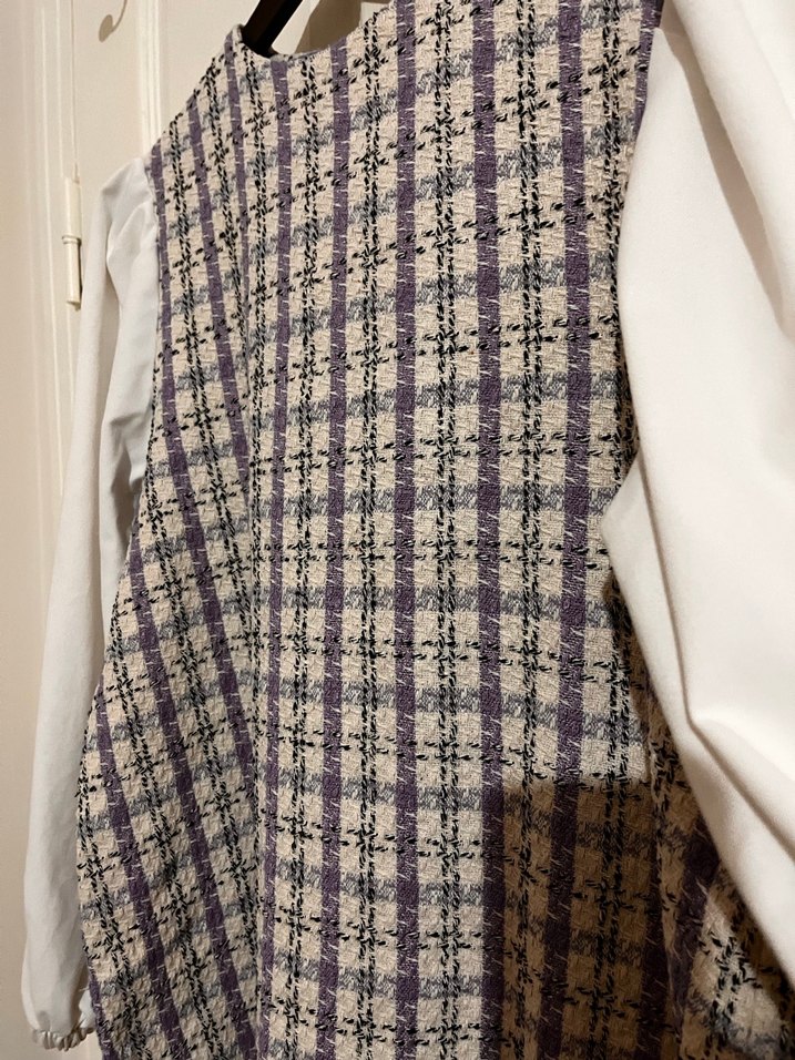 Ekose Twill Kadın Tunik Mor - Görsel 3