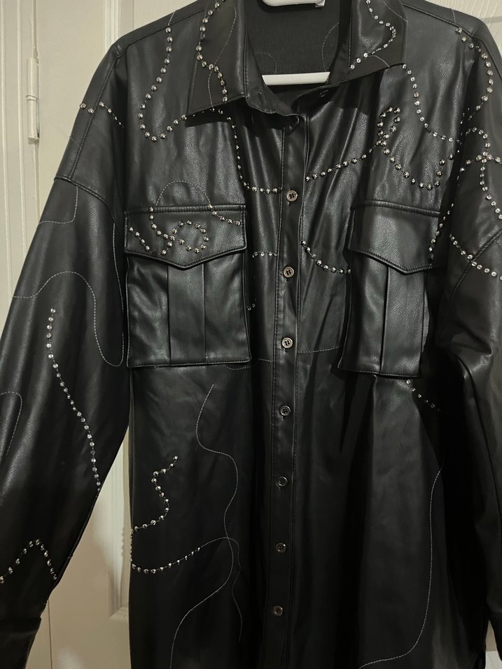 Kayra Taşlı Deri Gömlek - Görsel 3