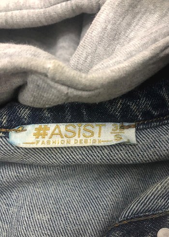 Kadın kapüşonlu kot ceket - Görsel 7