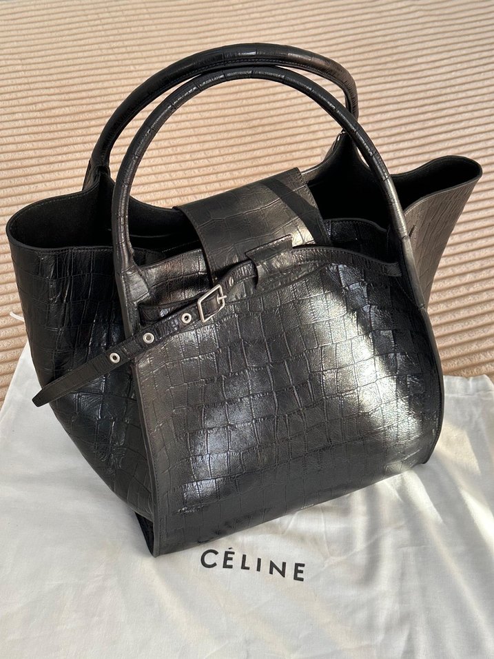 CELINE Siyah Deri Kadın El Çantası - Görsel 3