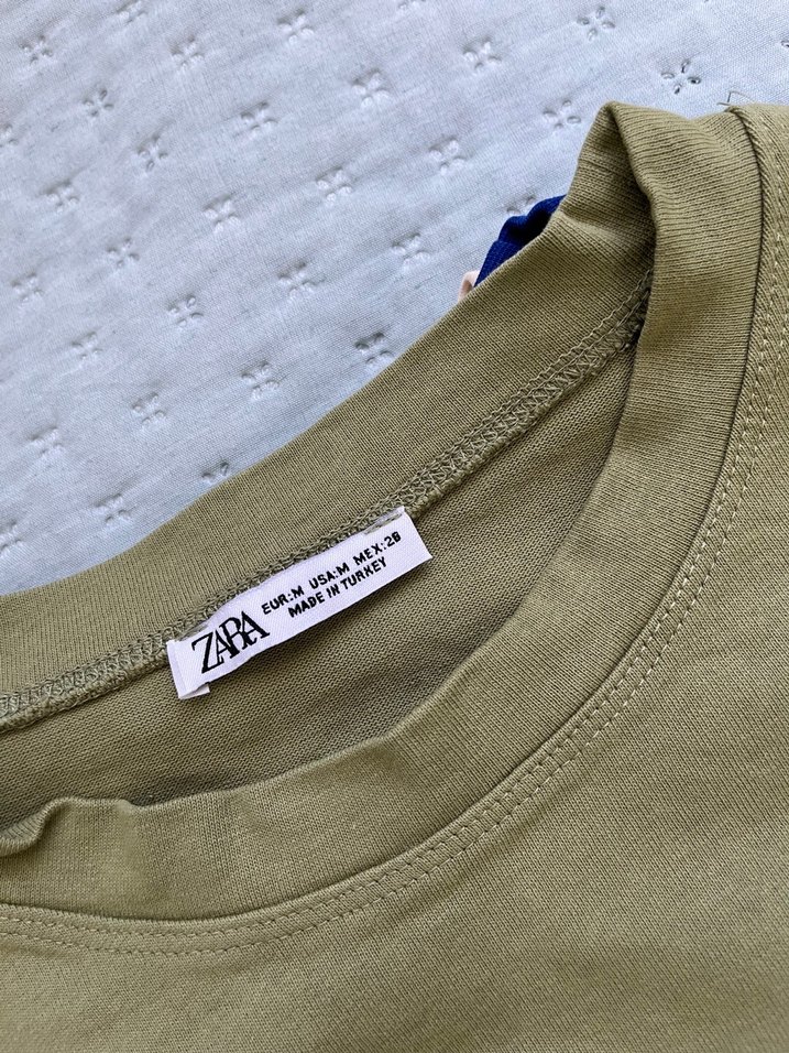 Kadın Haki Basic Loose Fit Tişört - Görsel 2