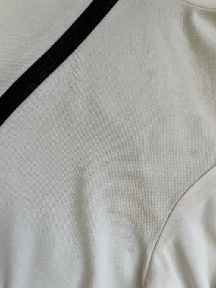 Fermuarlı Beyaz Yüksek Yakalı Sweatshirt - Görsel 2