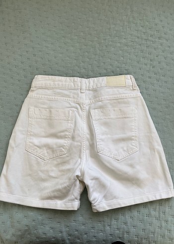 Beyaz Kot Şort - Görsel 4