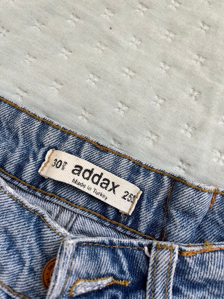 Bol Kesim  Mavi Kadın Kot Şort - Görsel 2