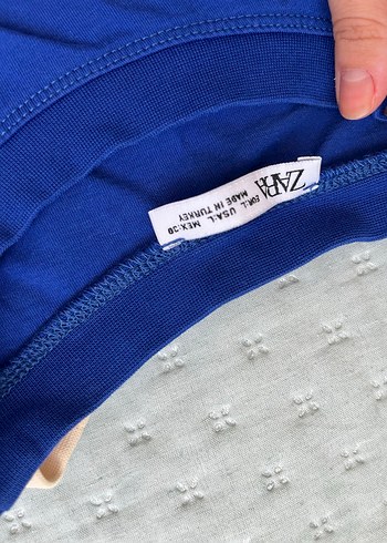 Kadın Mavi Kısa Kollu Tişört - Görsel 2