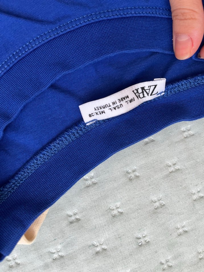 Kadın Mavi Kısa Kollu Tişört - Görsel 2