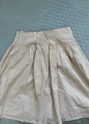 Bej Midi Keten Etek - Görsel 2