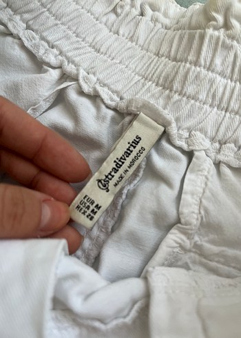 Beyaz Keten Şort - Görsel 2