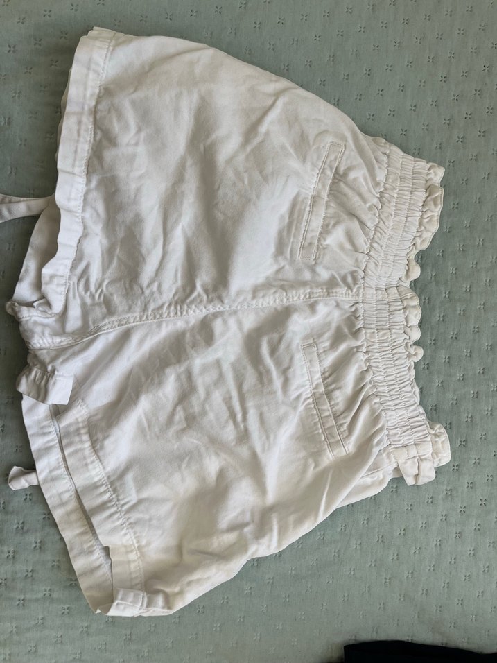 Beyaz Keten Şort - Görsel 4