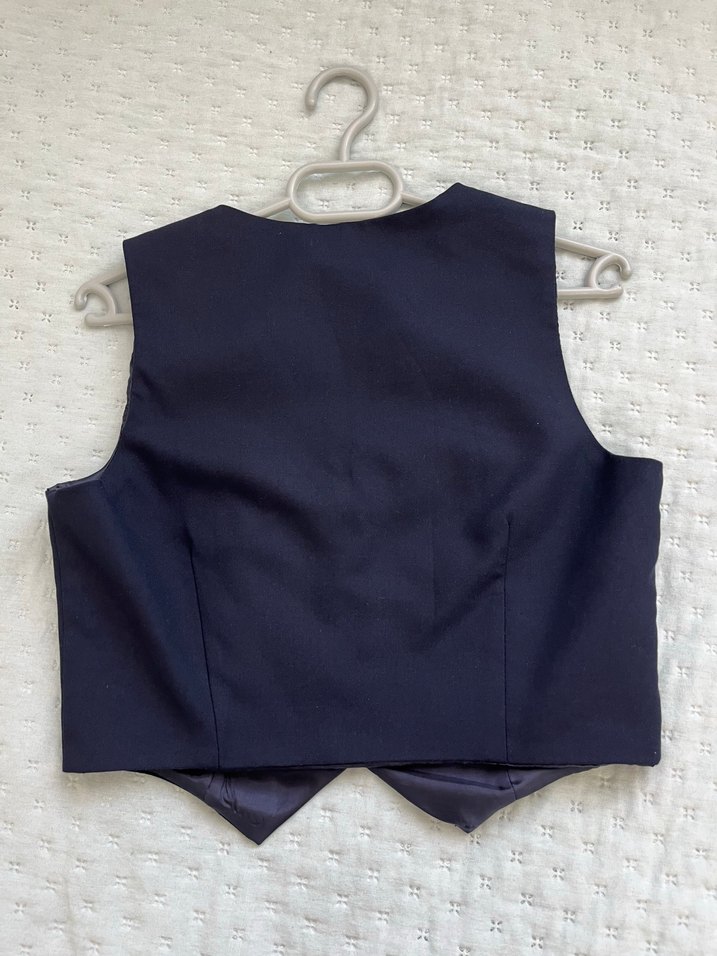 Düğmeli Lacivert Kadın Yelek takım - Görsel 2