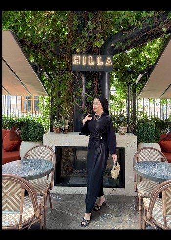 Bordo Uzun Drapeli Kadın Elbise - Görsel 2