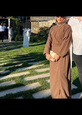 Bordo Uzun Drapeli Kadın Elbise - Görsel 4