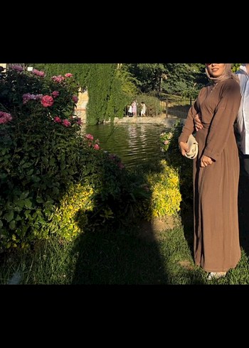 Bordo Uzun Drapeli Kadın Elbise - Görsel 3