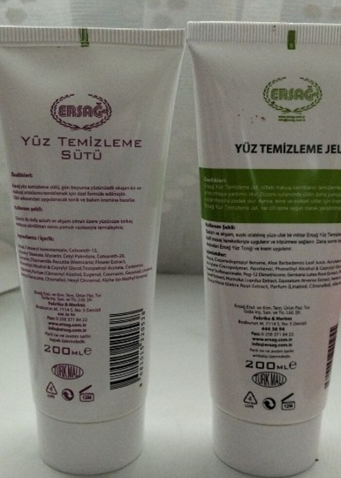 Ersağ yüz temizleme jeli ve yüz temizleme sütü - Görsel 2