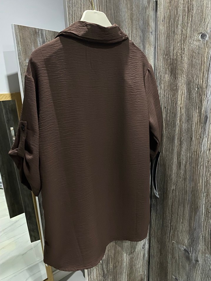 Kahverengi  Kısa Kollu Gömlek - Görsel 2