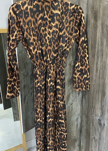 Leopar midi boy elbise - Görsel 2