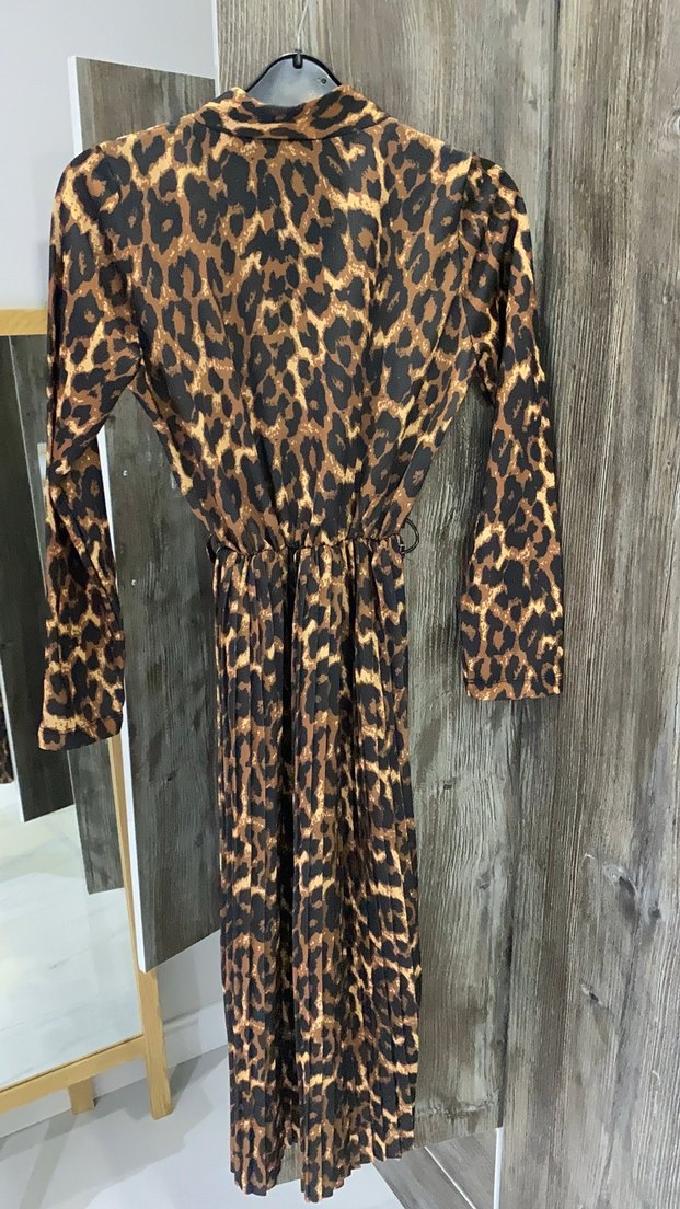 Leopar midi boy elbise - Görsel 2