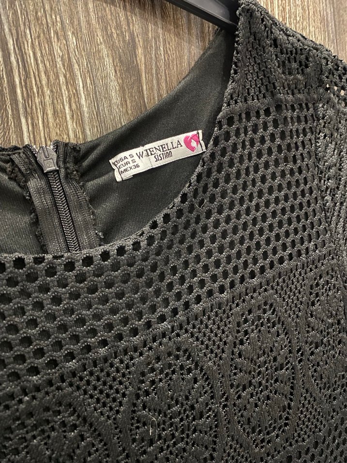 Dantel Detaylı Siyah Uzun Elbise - Görsel 3