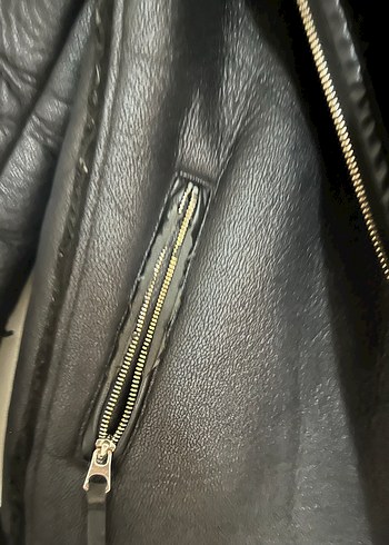 Stradivarius İçi suni kürklü biker ceket - Görsel 5